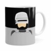 Caneca Do Robocop Minimalista Branca