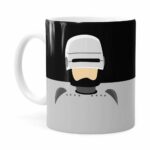 Caneca Do Robocop Minimalista Branca