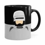Caneca Do Robocop Minimalista Preta