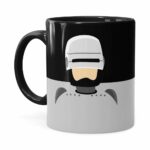 Caneca Do Robocop Minimalista Preta