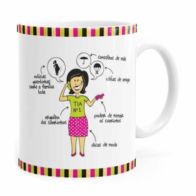 Caneca Família Tia Branca