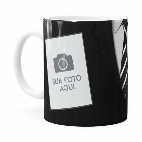 Caneca Feliz Dia Dos Pais Com Foto Branca