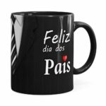Caneca Feliz Dia Dos Pais Com Foto Preta