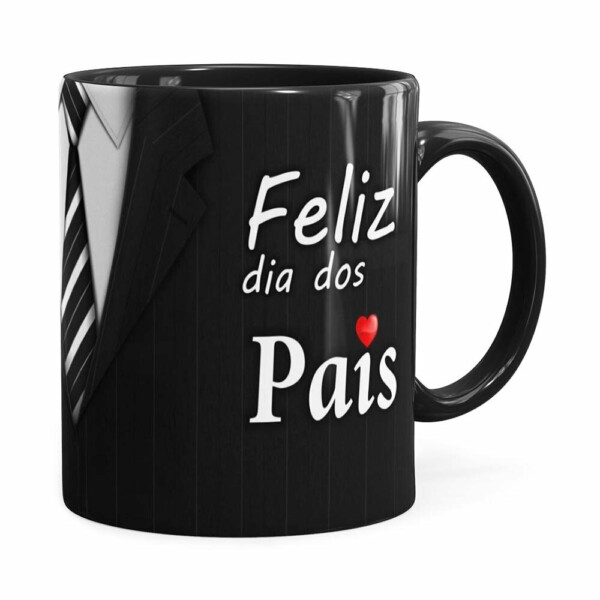 Caneca Feliz Dia Dos Pais Com Foto Preta