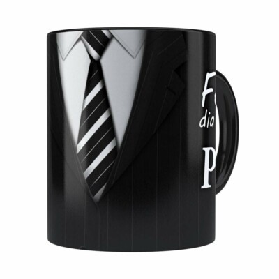 Caneca Feliz Dia Dos Pais Com Foto Preta