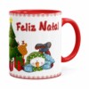 Caneca Feliz Natal Boneco De Neve Vermelha