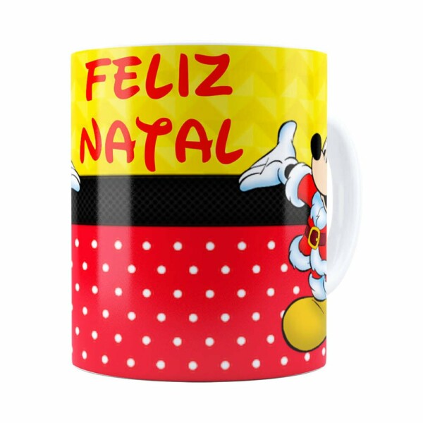Caneca Feliz Natal Do Mickey Branca