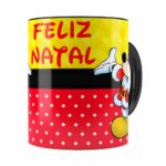 Caneca Feliz Natal Do Mickey Preta