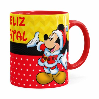 Caneca Feliz Natal Do Mickey Vermelha