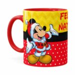 Caneca Feliz Natal Do Mickey Vermelha