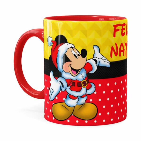 Caneca Feliz Natal Do Mickey Vermelha