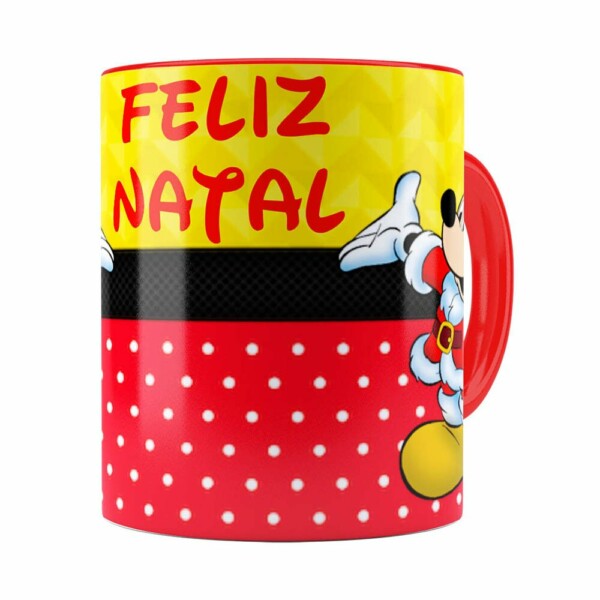 Caneca Feliz Natal Do Mickey Vermelha