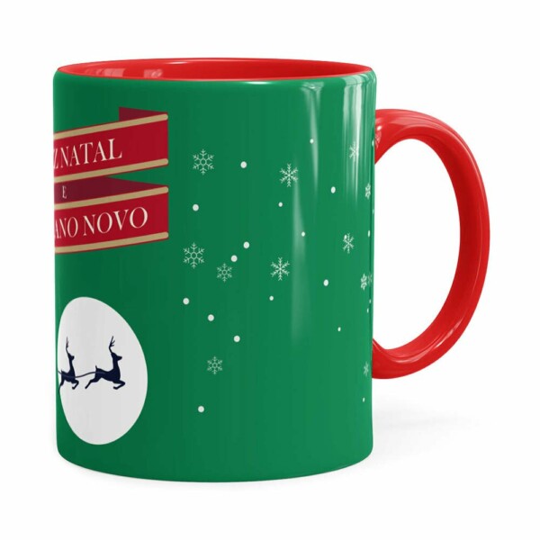 Caneca Feliz Natal Feliz Ano Novo V02 Vermelho