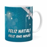 Caneca Feliz Natal Feliz Natal Feliz Ano Novo V03 Branca V03 Branca