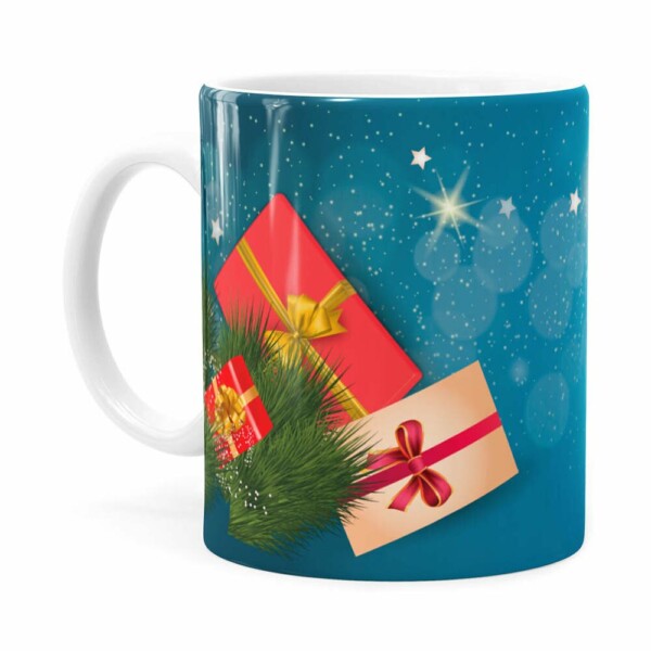 Caneca Feliz Natal Feliz Natal Feliz Ano Novo V03 Branca V03 Branca