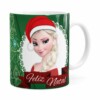 Caneca Feliz Natal Frozen Anna E Elza V01 Branca