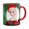 Caneca Feliz Natal Frozen Anna E Elza V01 Vermelha