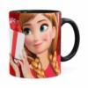 Caneca Feliz Natal Frozen Anna V01 Preta