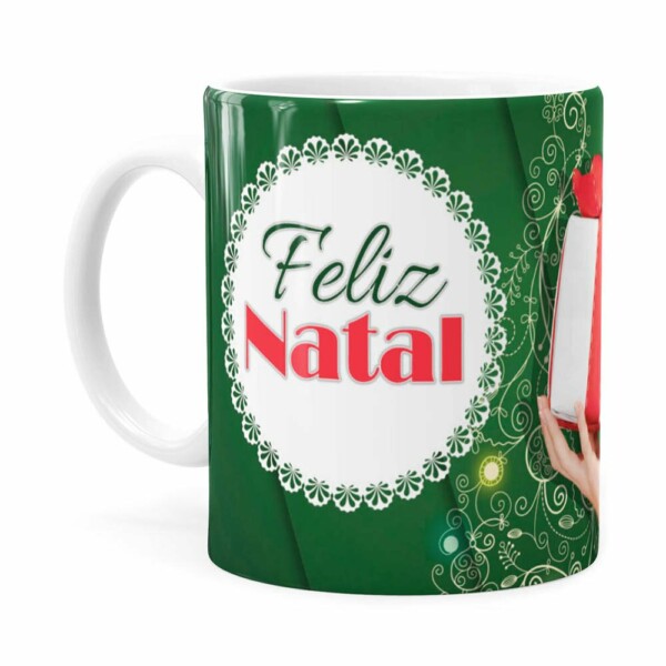 Caneca Feliz Natal Frozen Anna V02 Branca