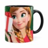 Caneca Feliz Natal Frozen Anna V02 Preta