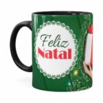 Caneca Feliz Natal Frozen Anna V02 Preta