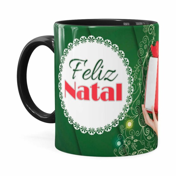 Caneca Feliz Natal Frozen Anna V02 Preta