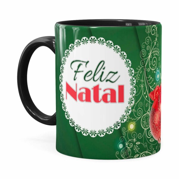 Caneca Feliz Natal Frozen Anna V03 Preta