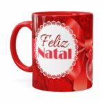 Caneca Feliz Natal Frozen Anna V04 Vermelha