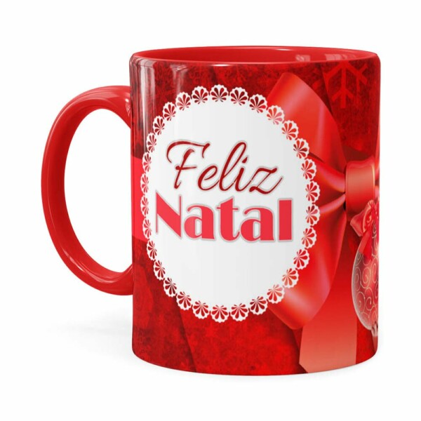 Caneca Feliz Natal Frozen Anna V04 Vermelha