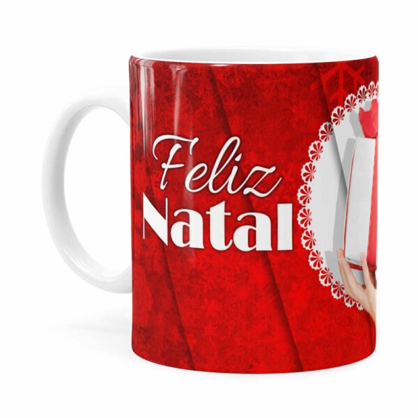 Caneca Feliz Natal Frozen Elsa V01 Branca