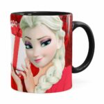 Caneca Feliz Natal Frozen Elsa V01 Preta