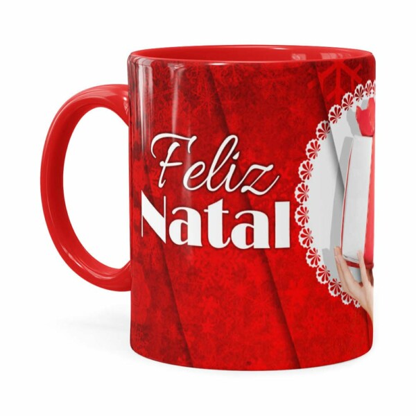 Caneca Feliz Natal Frozen Elsa V01 Vermelha