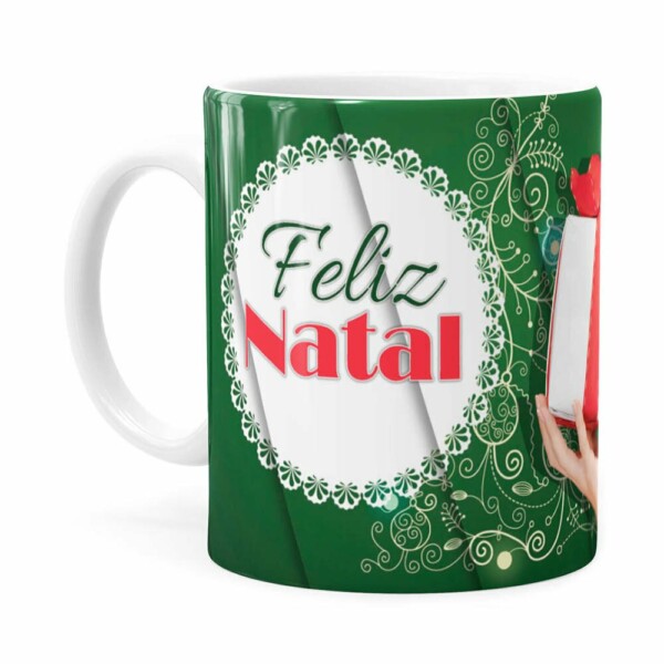 Caneca Feliz Natal Frozen Elsa V02 Branca