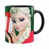 Caneca Feliz Natal Frozen Elsa V02 Preta
