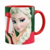 Caneca Feliz Natal Frozen Elsa V02 Vermelha