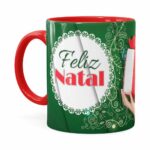 Caneca Feliz Natal Frozen Elsa V02 Vermelha