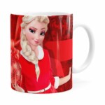 Caneca Feliz Natal Frozen Elsa V03 Branca