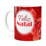 Caneca Feliz Natal Frozen Elsa V03 Branca