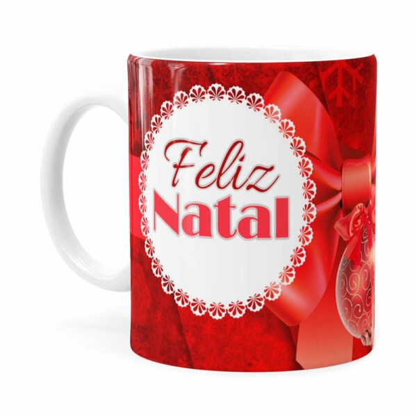 Caneca Feliz Natal Frozen Elsa V03 Branca