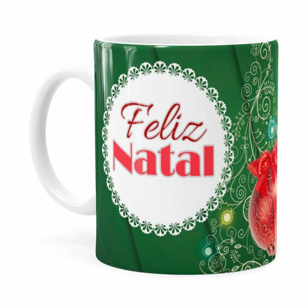 Caneca Feliz Natal Frozen Elsa V04 Branca