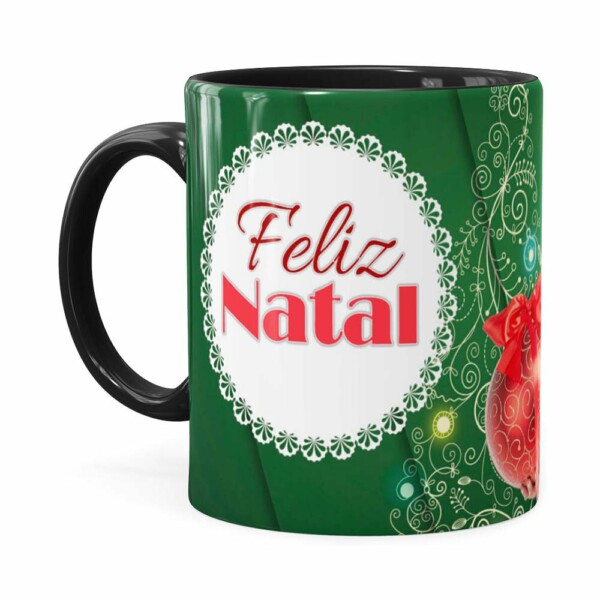 Caneca Feliz Natal Frozen Elsa V04 Preta