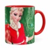 Caneca Feliz Natal Frozen Elsa V04 Vermelha