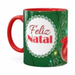 Caneca Feliz Natal Frozen Elsa V04 Vermelha