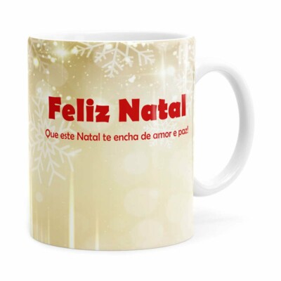 Caneca Feliz Natal V01 Branca