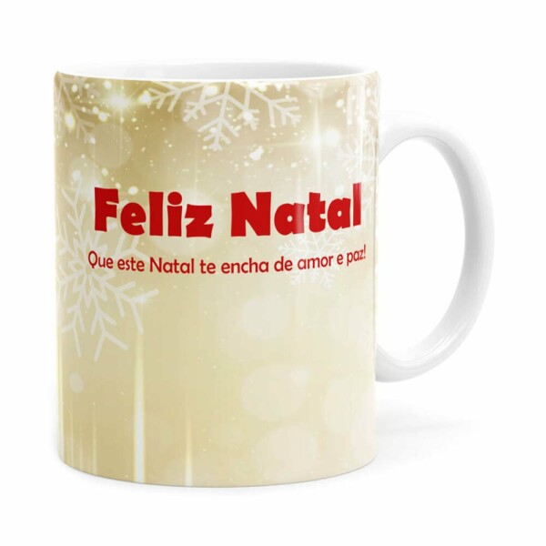 Caneca Feliz Natal V01 Branca