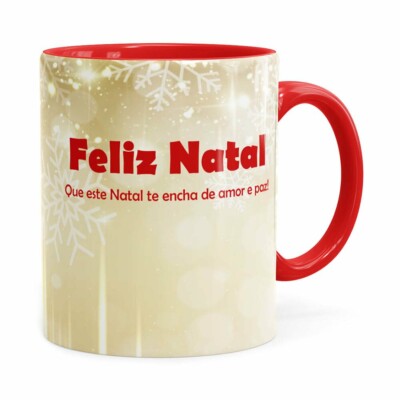 Caneca Feliz Natal V01 Vermelha