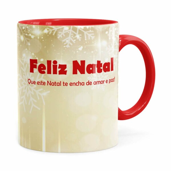 Caneca Feliz Natal V01 Vermelha