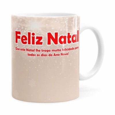 Caneca Feliz Natal V02 Branca
