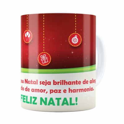 Caneca Feliz Natal V04 Branca