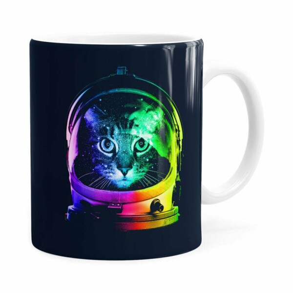 Caneca Gato Astronauta Branca